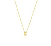 YO&NO -  Ketting - Goud - Anker - letter C -  1,0 mm -  41 - 43 - 45 cm - 585 goud