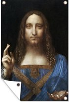 Muurdecoratie Salvator Mundi - Leonardo Da Vinci - 120x180 cm - Tuinposter - Tuindoek - Buitenposter