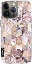 Casetastic Apple iPhone 13 Pro Hoesje - Softcover Hoesje met Design - Blush Quartz Honeycomb Print