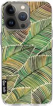 Casetastic Apple iPhone 13 Pro Hoesje - Softcover Hoesje met Design - Tropical Leaves Yellow Print