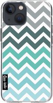 Casetastic Apple iPhone 13 mini Hoesje - Softcover Hoesje met Design - Tiffany Fade Chevron Print