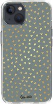Casetastic Apple iPhone 13 Hoesje - Softcover Hoesje met Design - Golden Hearts Green Print
