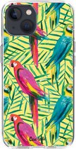 Casetastic Apple iPhone 13 Hoesje - Softcover Hoesje met Design - Tropical Parrots Print