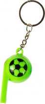 sleutelhanger voetbalfluitje 6 cm groen