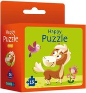 legpuzzel Pony junior 22 cm paars/oranje 16 stukjes