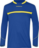 Masita | Sportshirt Heren & Dames Lange Mouwen - Vochtregulerend - 100% polyester Duurzaam - Brasil Lijn - ROYAL BLUE/YELL - XXXL