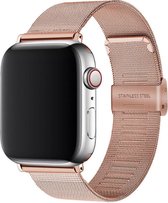 Compatible apple watch bandje - By Qubix - Milanese Loop bandje - Champagne goud - Geschikt voor Apple Watch 38mm / 40mm / 41mm - Apple watch series 3/4/5/6/7