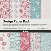 designpapier blok blauw/roze 15,2 cm 50 vellen