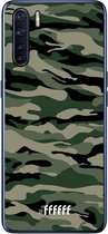 6F hoesje - geschikt voor OPPO A91 -  Transparant TPU Case - Woodland Camouflage #ffffff