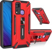 Voor vivo Y50 War-god Armor TPU + PC Schokbestendige magnetische beschermhoes met opvouwbare houder (rood)