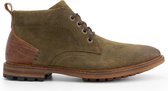 Travelin' Fulbeck leren heren veterschoenen - Donkergroen Suede leer - Maat 48