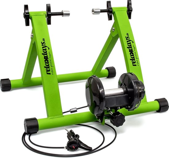 hometrainer fiets - 6 versnellingen - voor 26-28 inch - max. 120 kg - groen — afbeelding 4