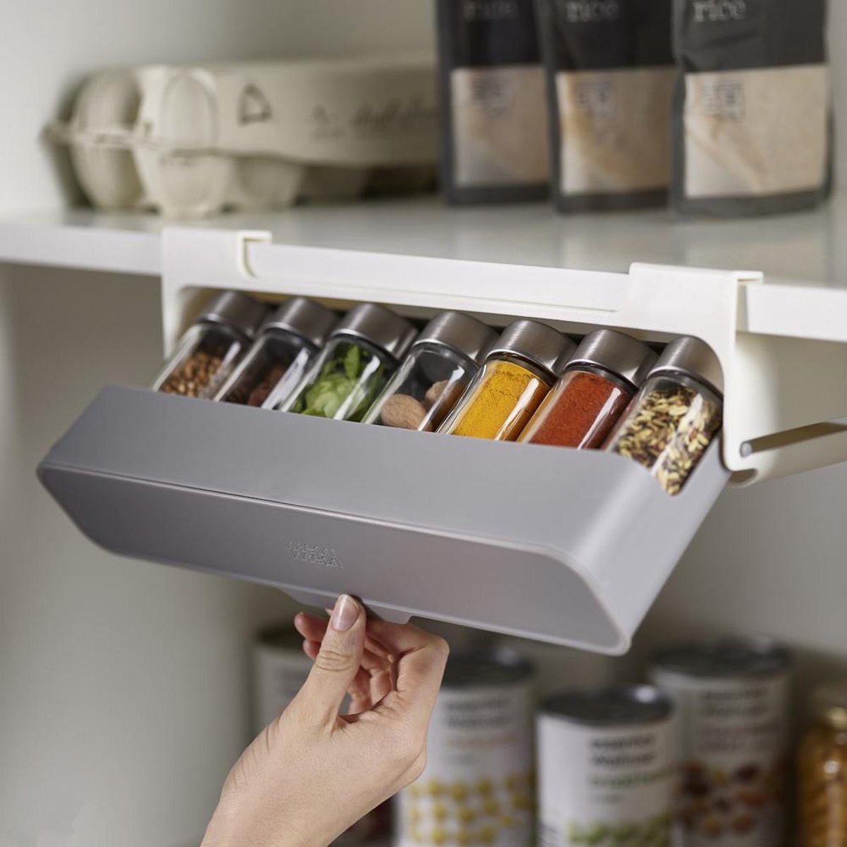 Joseph Joseph CupboardStore Keukenkast Organiser Kruidenrek - Polypropyleen - Grijs