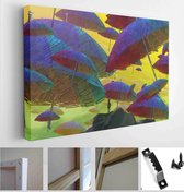 2d illustration. Human standing on an edge. Dreamlike abstract imaginary image. Imaginary world illustration - Modern Art Canvas - Horizontal - 1198921012 - 80*60 Horizontal