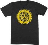 Ned's Atomic Dustbin Heren Tshirt -S- Yellow Classic Logo Zwart