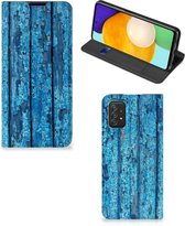 Telefoonhoesje Geschikt voor Samsung Galaxy A03s Magnet Case Wood Blue