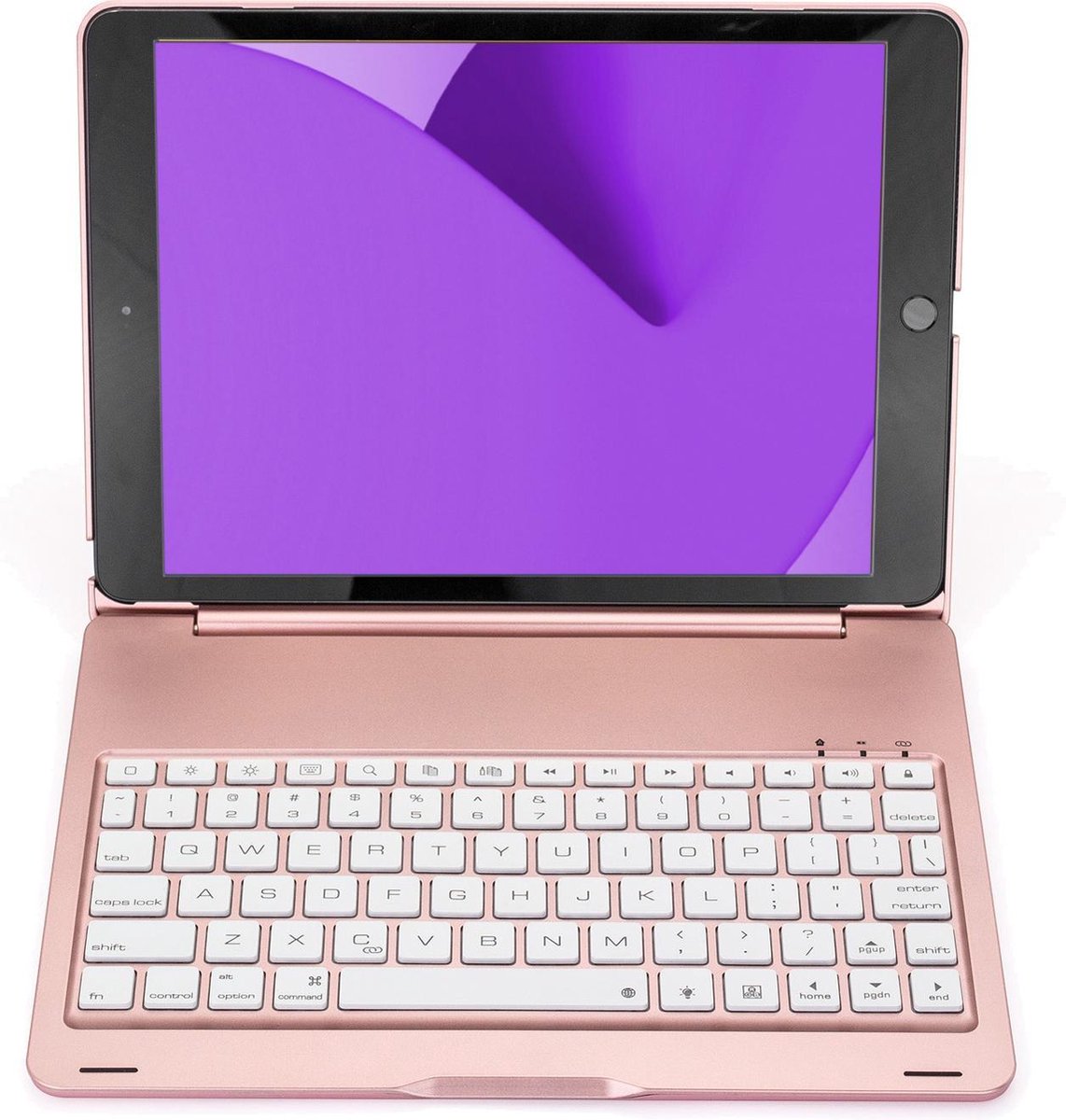 iPad 10.2 Toetsenbord Hoes 2020 Book Case - iPad 10.2 Keyboard Case Hoes - iPad 8 Toetsenbord Hoesje iPad 8 Keyboard Cover - Roze