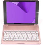 iPad 10.2 Toetsenbord Hoes 2020 Book Case - iPad 10.2 Keyboard Case Hoes - iPad 8 Toetsenbord Hoesje iPad 8 Keyboard Cover - Roze