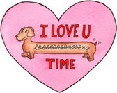 Love you long time - Wenskaart met envelop - Liefdeskaart - Valentijnskaart - Liefde - Lief - Hondje - Grappig - Engels