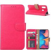 Fonu Boekmodel hoesje Samsung A20e SM-A202 - Donkerroze