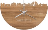 Skyline Klok Valencia Eikenhout - Ø 40 cm - Woondecoratie - Wand decoratie woonkamer - WoodWideCities