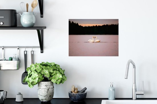 Poster Cygnes - Water - Arbres - 40x30 cm