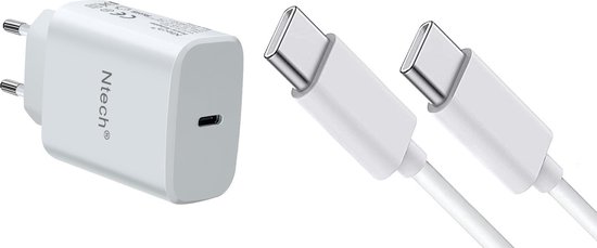 USB C oplader Samsung S21, S21 Ultra, Ntech -USB-C Snellader met USB C to C  Kabel -... | bol.com