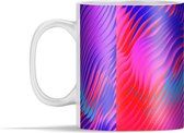 Mok - Optische illusie neonkleurige golven - 350 ml - Beker