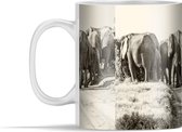 Mok - Afrikaanse Olifanten sepia fotoprint - 350 ml - Beker