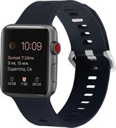 By Qubix Siliconen bandje met motief - Donkerblauw - Geschikt voor Apple Watch 42mm - 44mm - 45mm - Ultra - 49mm - Compatible Apple watch bandje -