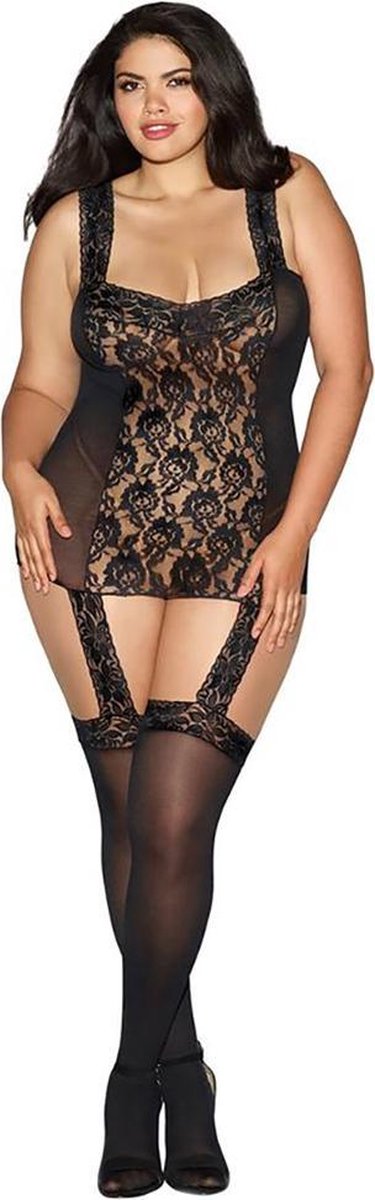 Dreamgirl (All) Jurk met Veters Op De Rug - Plus Size black OSQ