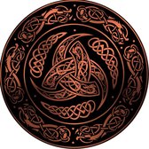 Celtic Tree - Wandcirkel Aluminium -  Drie Hoornen van Odin - rond 90cm - Zwart - Rosé - Pagan - Heidens - Keltisch - Magisch - Muurcirkel - Wanddeco - Dibond