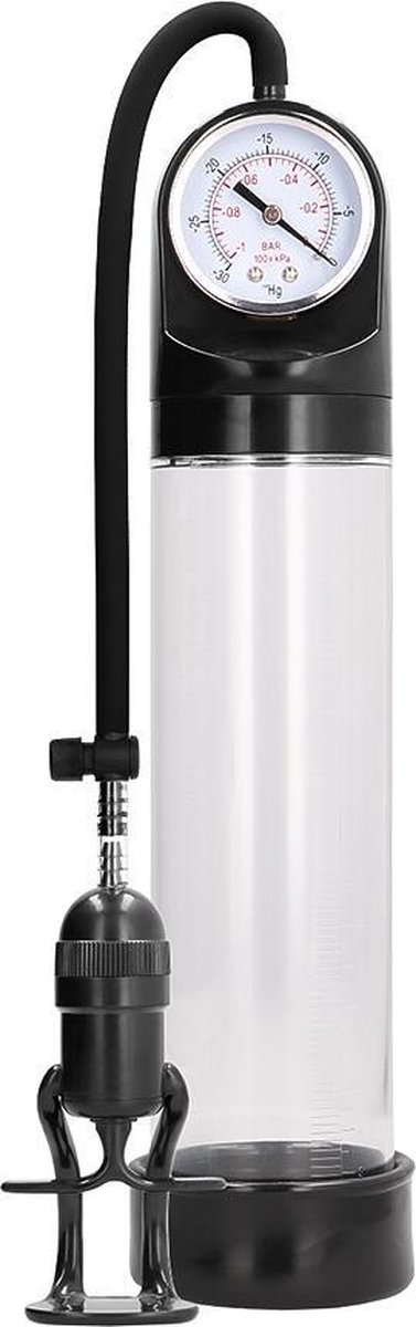 Pumped Deluxe  Penis Pomp met Meter Inclusief Siliconen Penisring - 30 cm - Transparant