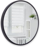 Spiegel –  Ø60 – Wandspiegel – 5 cm dikke rand -Spiegel Rond – Spiegel Zwart Metaal – 60cm Diameter