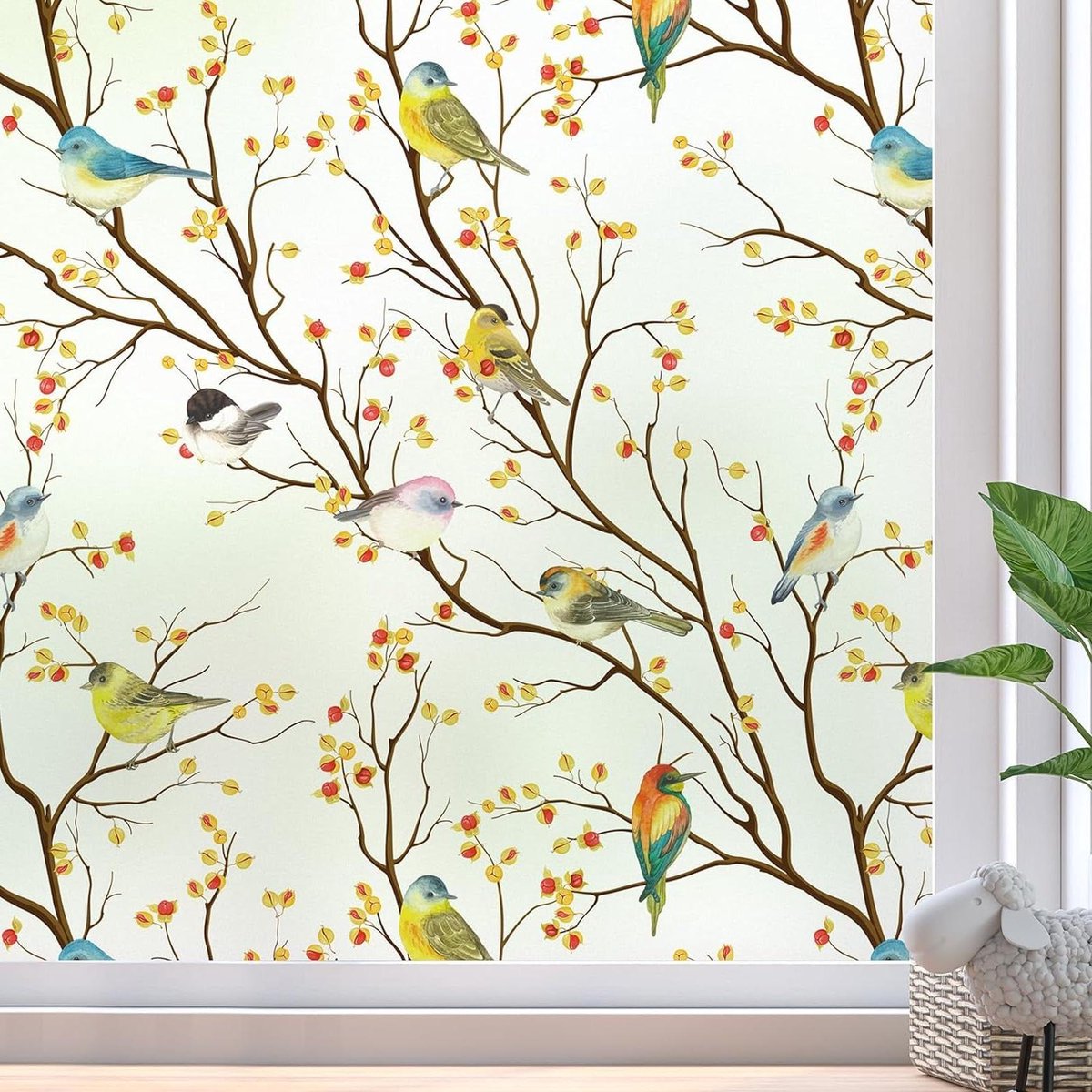 Xijier Film Autocollant Décoratif Pour Fenêtre En Verre Dépoli Sans Colle, 50 X 100 Cm