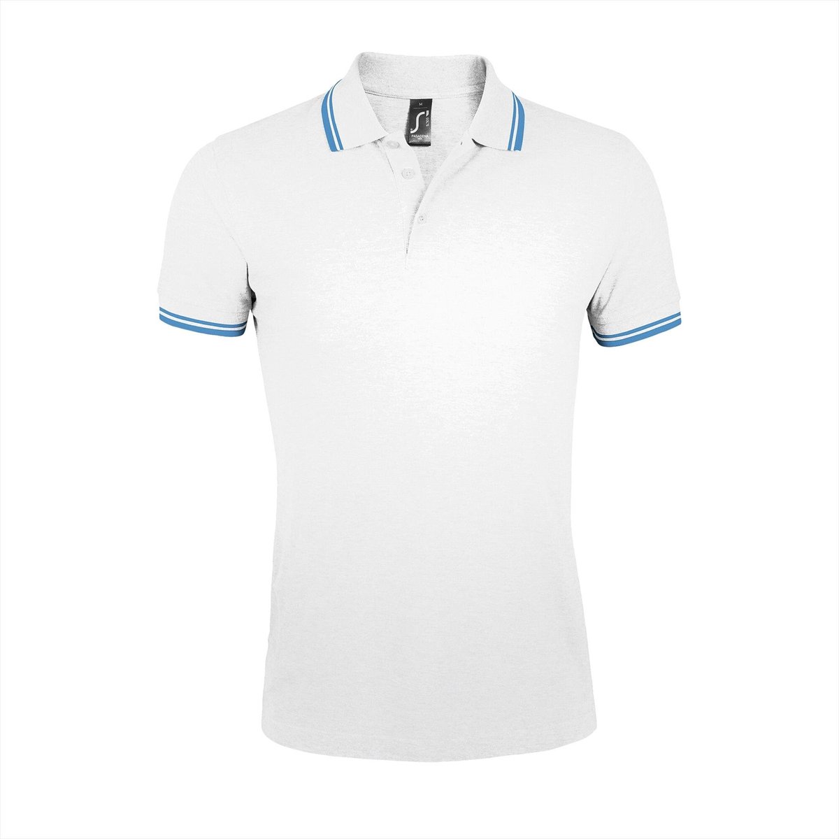 SOL'S Men´s Polo Shirt Pasadena L591 - White/Aqua - XL