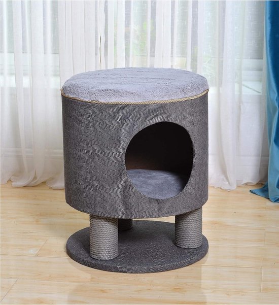 Krabton voor katten - Krabpaal voor katten - 100 cm - Crème-Wit