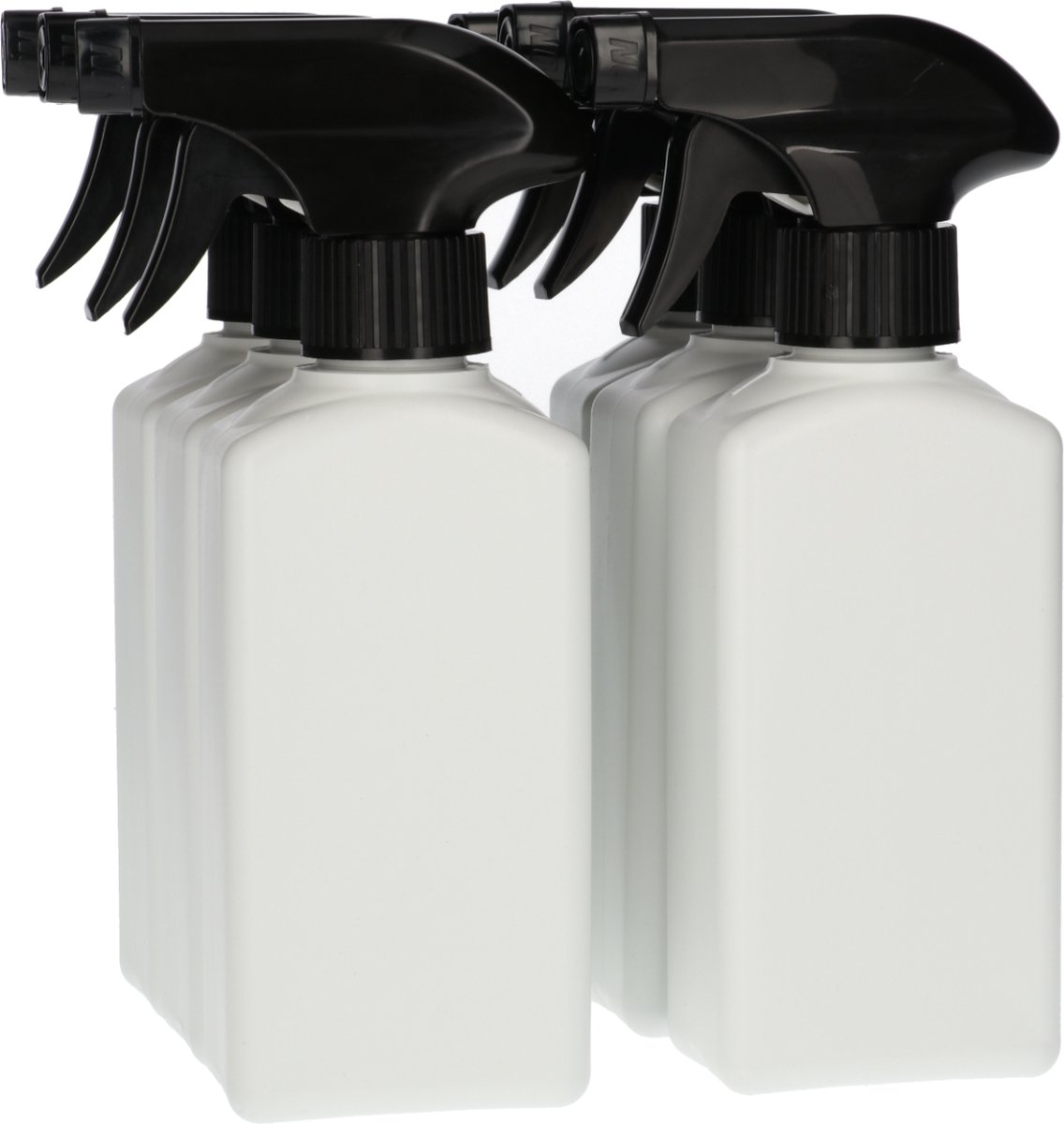 6 x Plastic Fles 250 ml Triggerpomp zwart - Gerecycled HDPE Kunststof- Gerecycled HDPE Kunststof - Onbreekbaar - ca. 70% minder Co2 uitstoot door gerecycled materiaal - 6 stuks