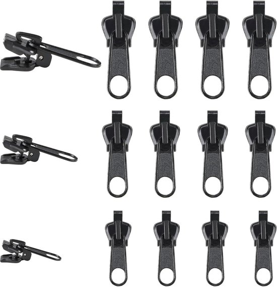 Kit Réparation Fermeture éclair - 12 Curseurs Amovibles, 3 Tailles, Installation Par Clip, Pour Vêtements Et Sacs