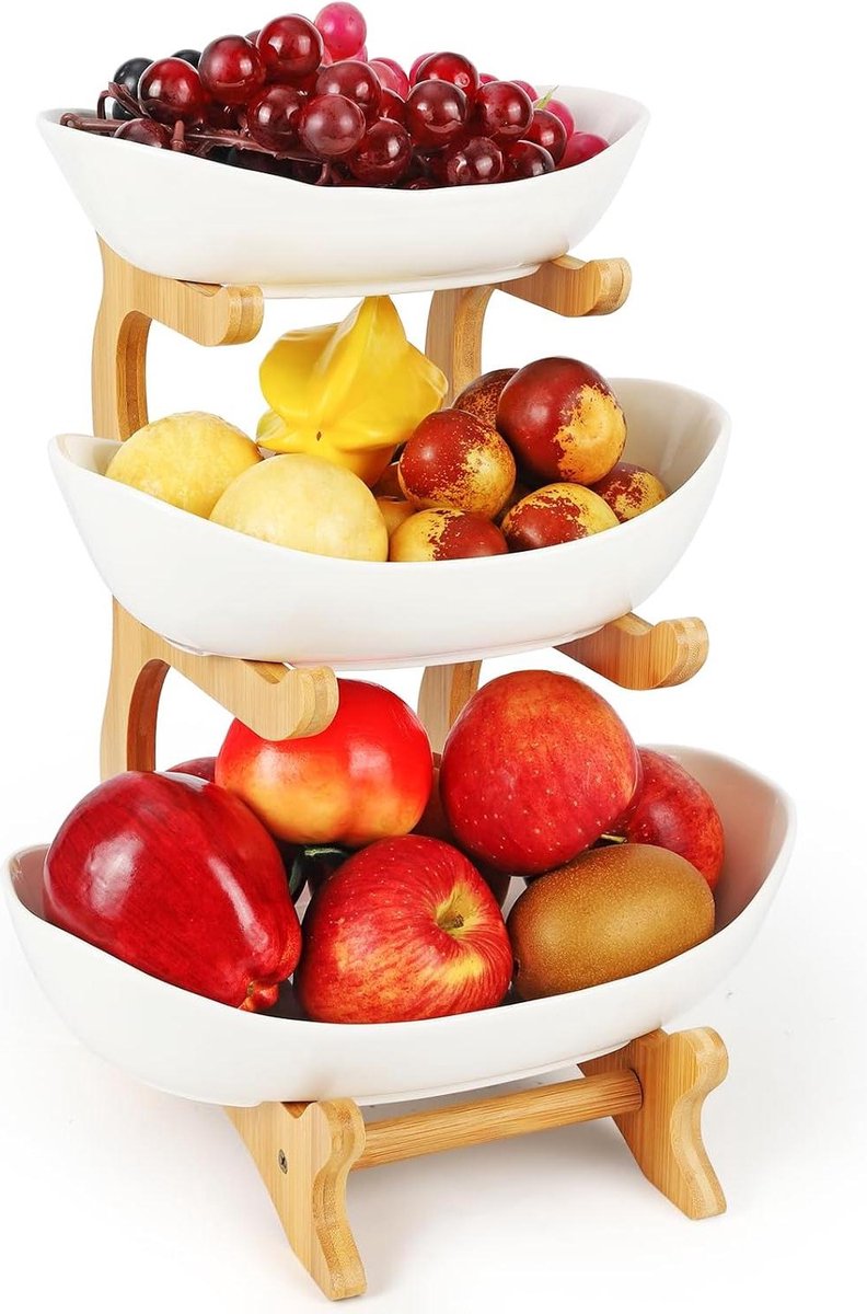 Fruitrek 3 etages keramisch fruitetagère - modern design