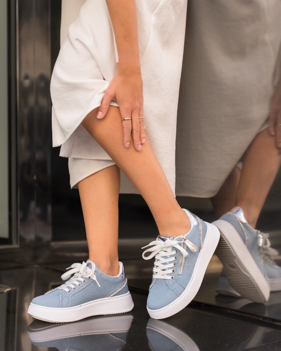 Dames Sneakers Blauw Stof Maat 41 bol