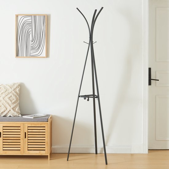 Badkamerkast Namsskogan kolomkast walnootkleurig en zwart [en.casa