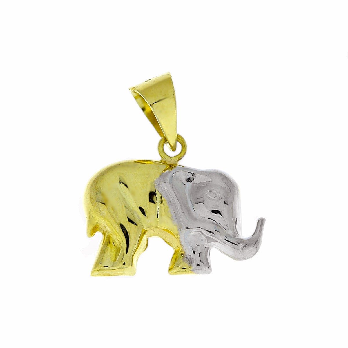 Gouden Hanger Olifant Bicolor 14 karaats