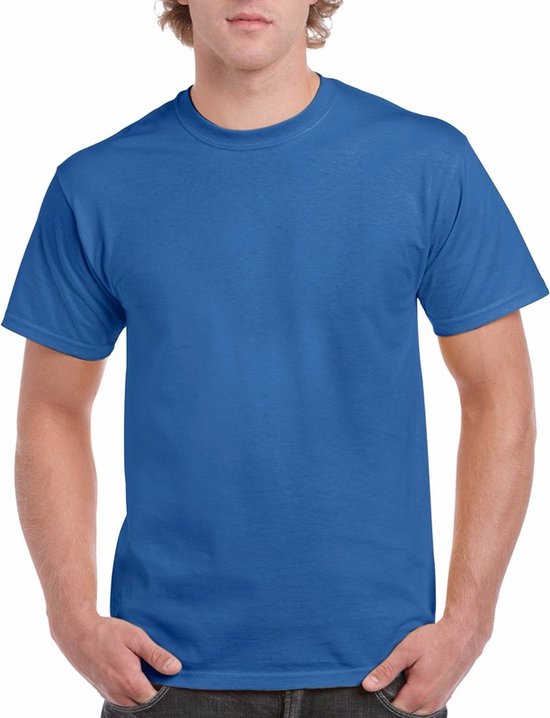T-shirts kobalt blauw voor heren - zware 200gr kwaliteit - Basic shirts - Katoen - Korte mouwen - Comfort pasvorm XL