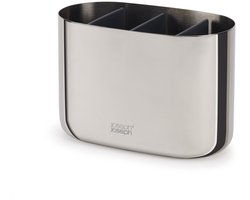 Luxe Tandenborstel Organizer Large, 17.5 x 9.4 x 11.7 CM, Met 3 verdeelvakken, RVS, Zilver - Joseph Joseph | EasyStore