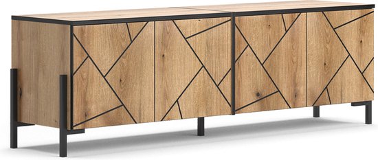 Vicco Meuble TV Hatto, Marron/Marron, 156,8 x 50 cm