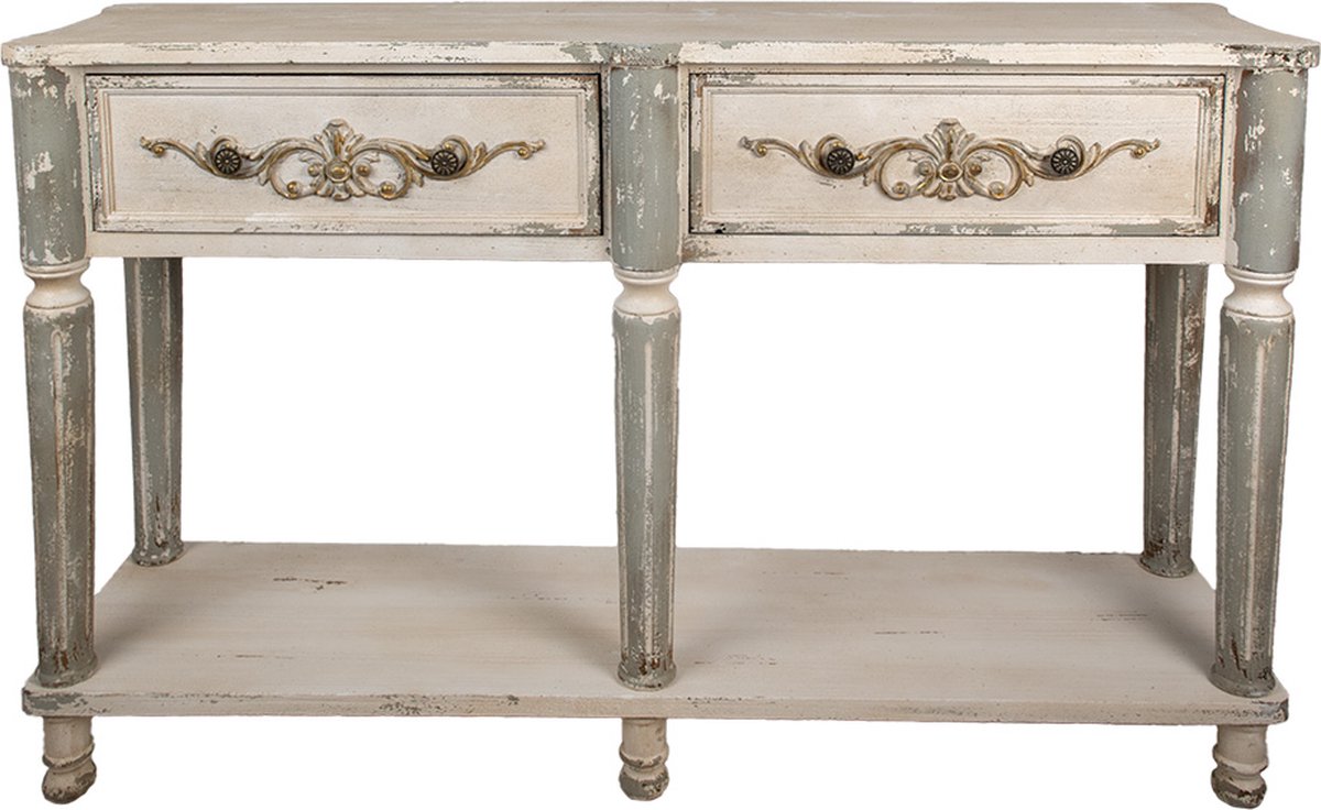 Clayre & Eef Sidetable 141x36x92 cm Grijs Hout