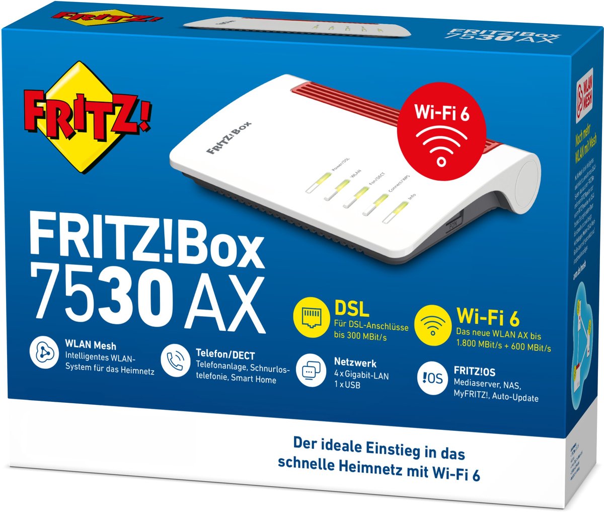 FRITZ!Box 7530 - Router - Mesh - WiFi Versterker - WiFi 6 - Dual-Band – foto 6