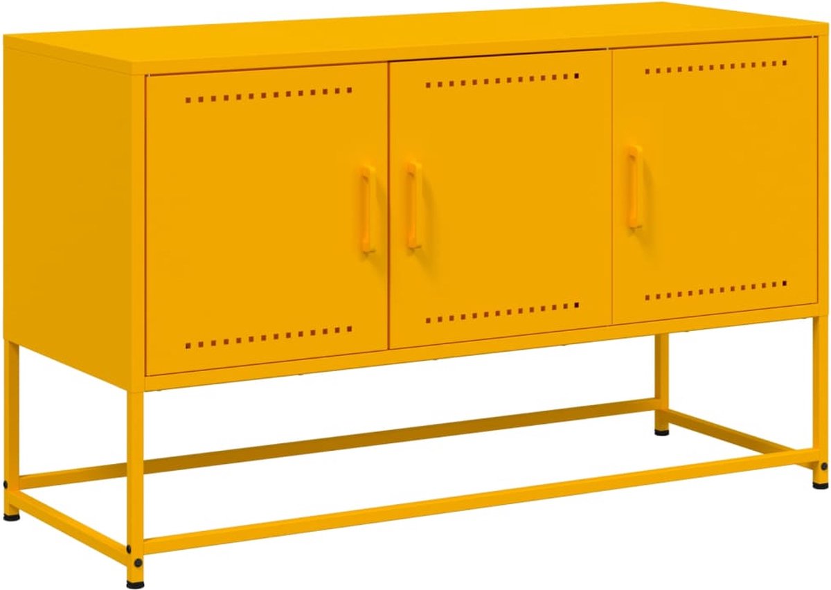 vidaXL - Tv-meubel - 100,5x39x60,5 - cm - staal - mosterdgeel