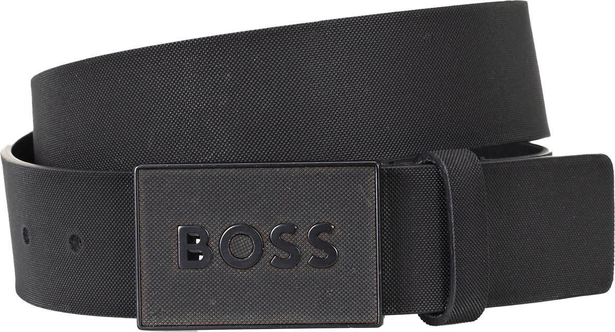 BOSS leren heren riem - zwart
